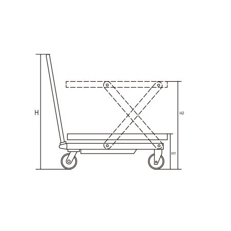MESA ELEVADORA HIDRÁULICA DE TIJERA SIMPLE 500KG