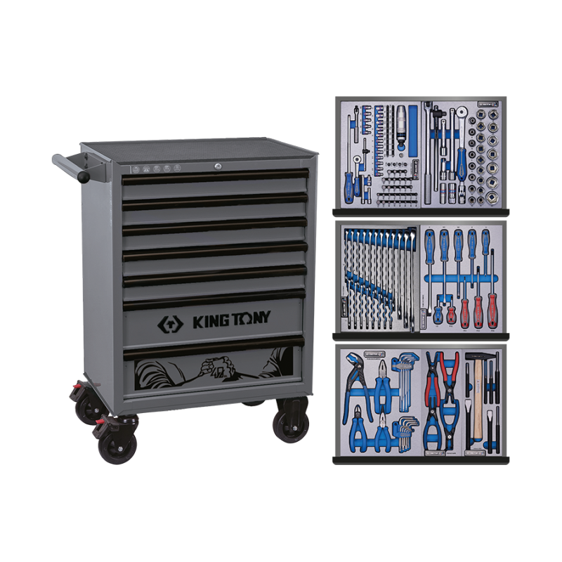 CARRO DE HERRAMIENTAS + 179 HERRAMIENTAS GRIS