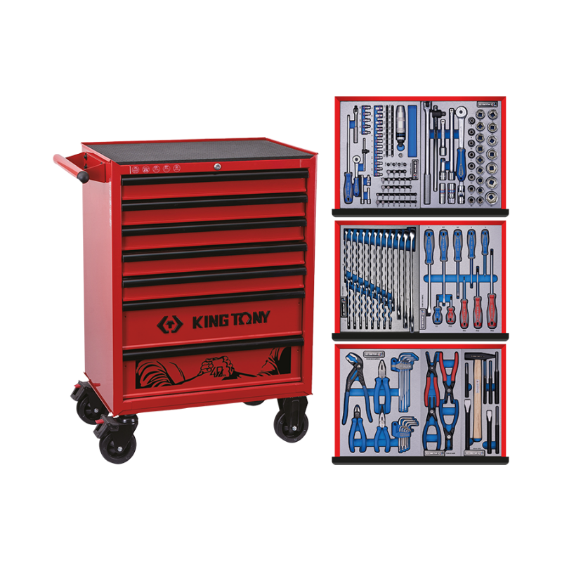 CARRO DE HERRAMIENTAS + 179 HERRAMIENTAS ROJO